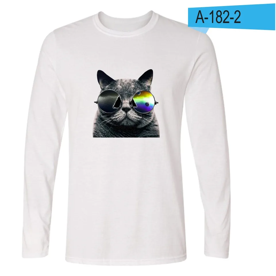 

Classic Cartoon Funny Fat Cat T-shirts Simple Long Sleeve O-Neck T Shirts Print Men/Women Casual Teenage Loose sweatshirts Tees