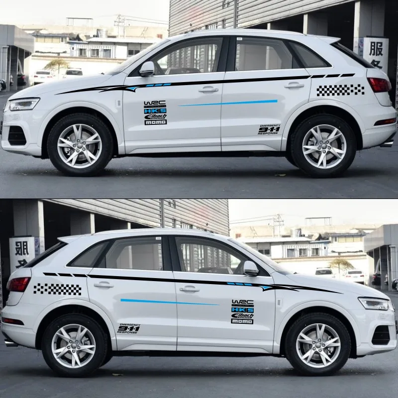 

sport car sticker For Audi A1 A3 Racing Sport WSC Styling Decal Customized Car Body Whole Vinyl Stickers