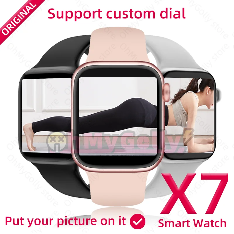 

X7 smart watch IWO smartwatch 2021 Men Women Smart bracelet Call Heart Rate Pedometer Watches pk X6 W26 T600 W46 DT36 M1 amazfit