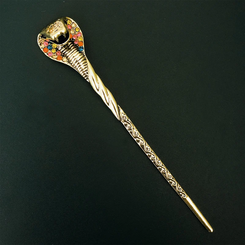 Morkopela Snake Hair Stick Jewelry Vintage Rhinestone Hairpin Sticks Women Banquest Crystal Pins Accessories | Украшения и