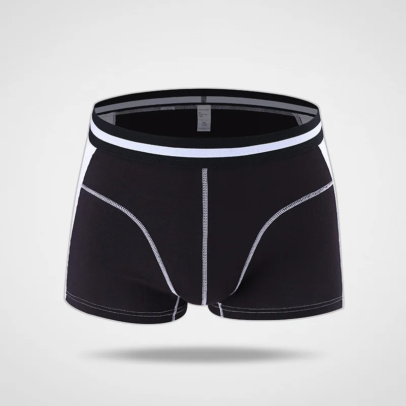 

Summer Unederwear Breathable Solid Color Modal Underwear Mens Boxers Fashion Color Contrast Knitted Slim Fit Men's Trunks