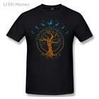 Футболка LIDU с изображением дерева жизни для мужчин и женщин, хлопковая рубашка в стиле ретро, топ с коротким рукавом и графическим принтом, на лето