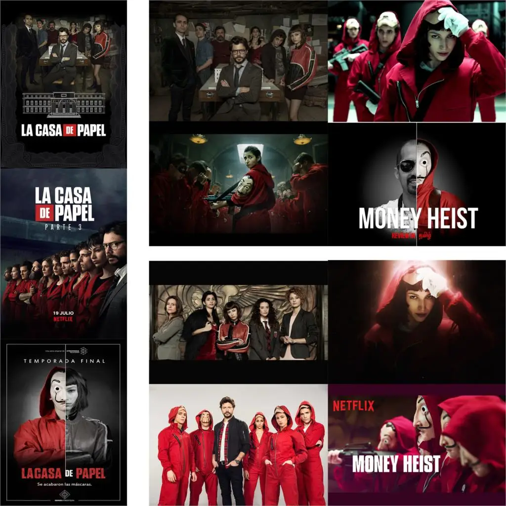 La casa de papel постеры из глянцевой бумаги кража денег Украшение стен хорошее