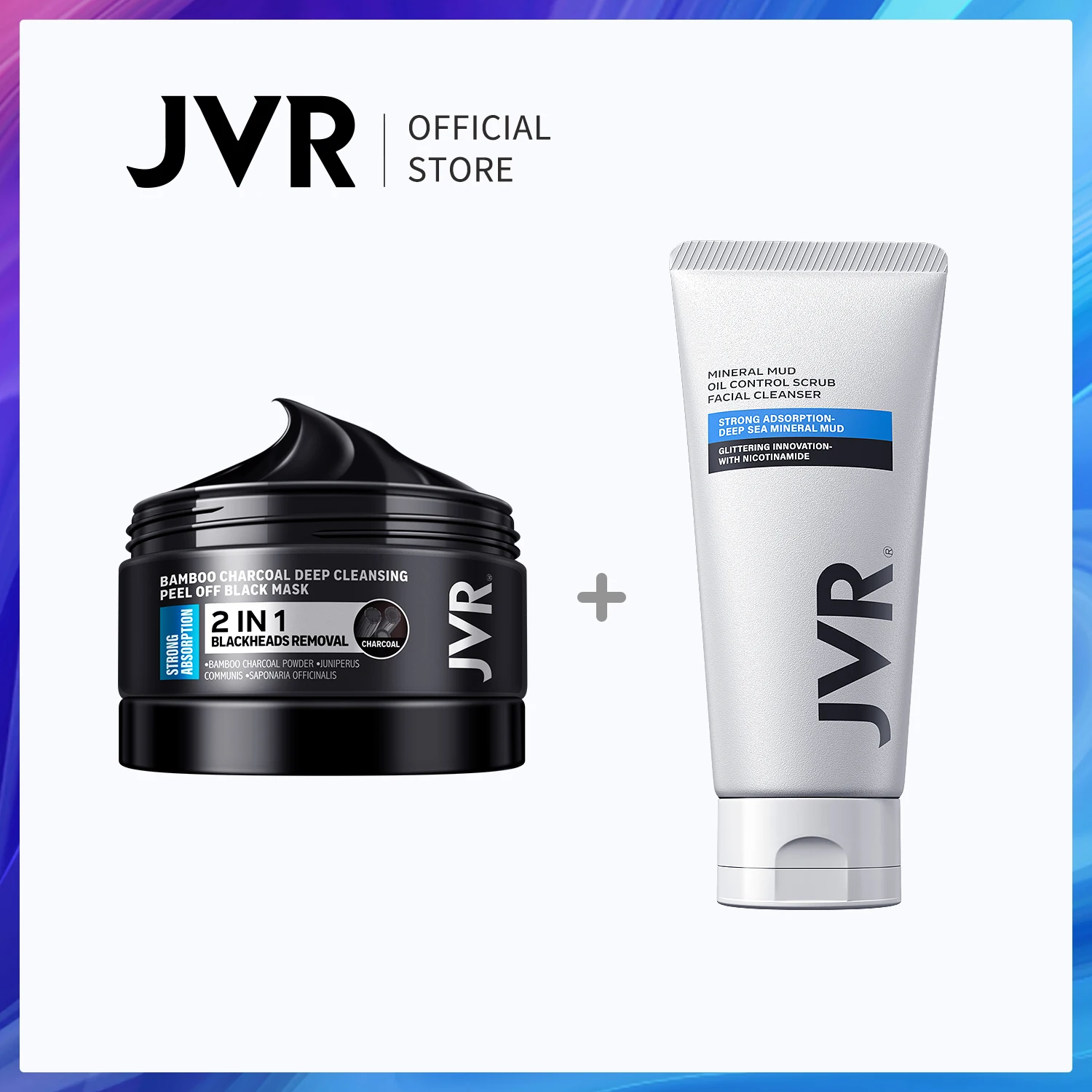 Face Skin Care 120g Blackhead Mask+120g Mineral Mud Facial Cleanser Remover Deep Cleansing Oil Control Sets | Красота и здоровье