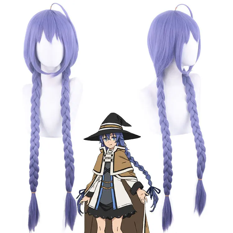 

100CM Anime Jinx Cosplay Wigs Game LOL Women Blue Double Ponytail Braids Long 120cm Fake Hair for Halloween Party