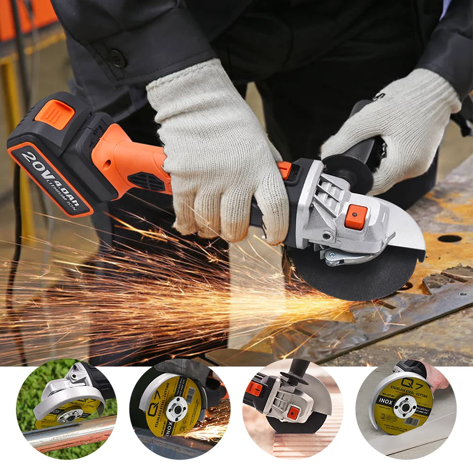 Беспроводная угловая шлифовальная машина GOXAWEE 20 в литий ионная 4000 мАч/3000 мАч