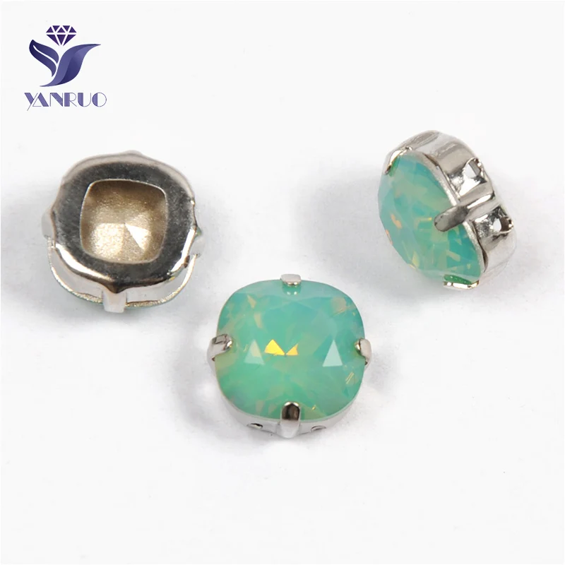 Pacific Opal Yanruo 4470 Подушка сшита камни Комплект «сделай сам» с острым носком задняя хрустальные стразы, горный хрусталь для платья, украшение - Цвет: Pacific Opal