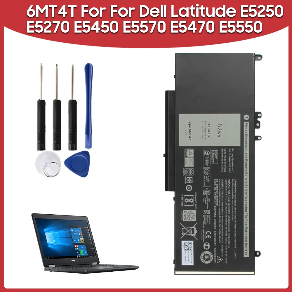 Оригинальная запасная батарея 62Wh 6MT4T для ноутбука Dell Latitude E5250 E5270 E5450 E5570 E5470 E5550 WTG3T