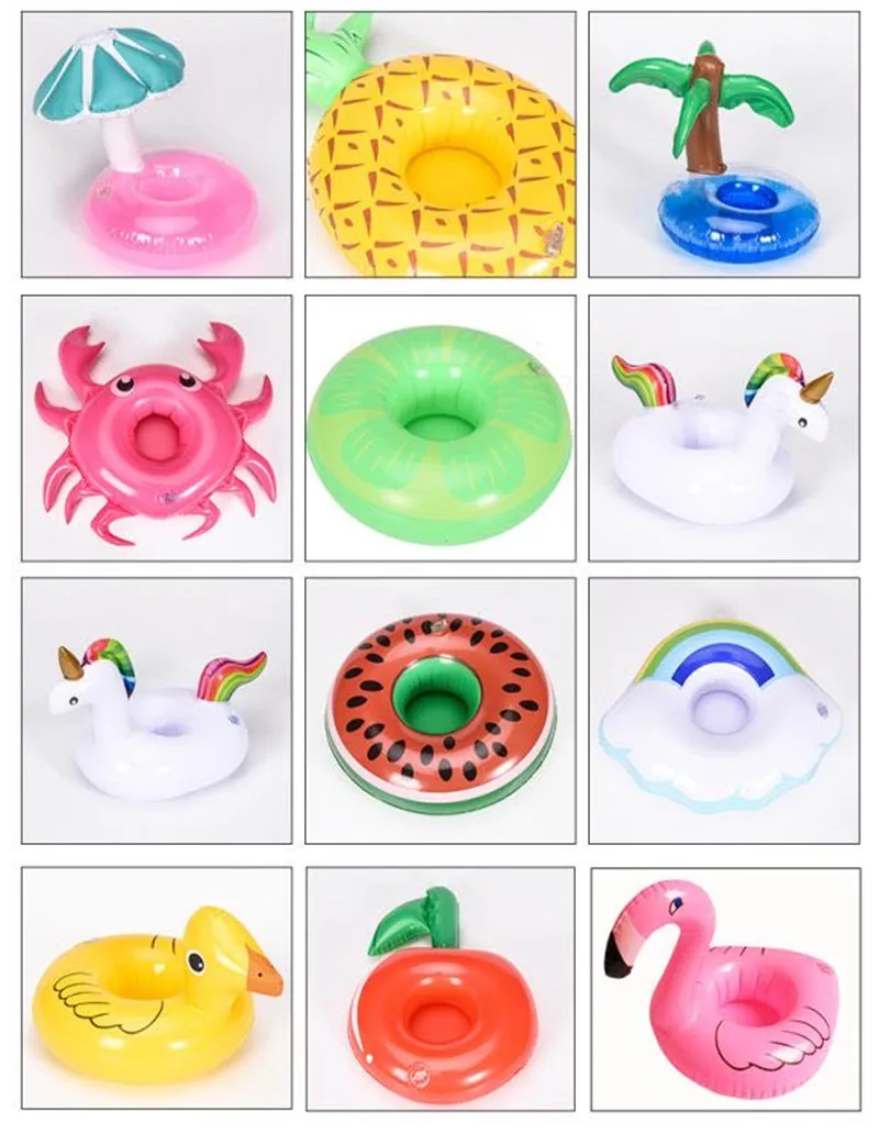 

Summer Baby Swimming Pool Toys Inflatable Drink Holder Flamingo Drinks Cup Holder Floats Bar Coasters Floatation Devices