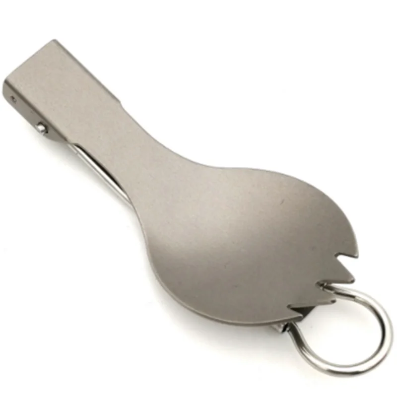 Титановая Спортивная Складная ложка для улицы кемпинга титановый Flatware походная