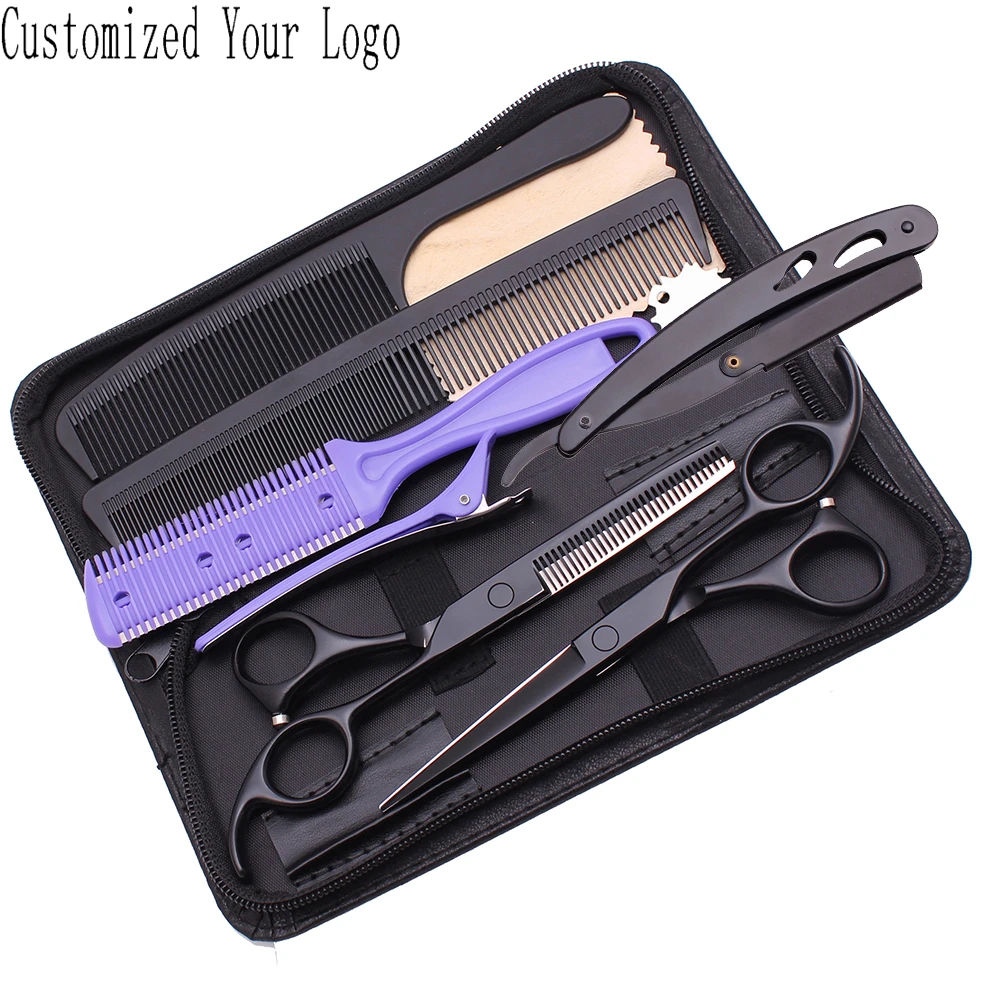 Парикмахерские ножницы 5 дюйма 6 дюймов из нержавеющей стали для филировки с