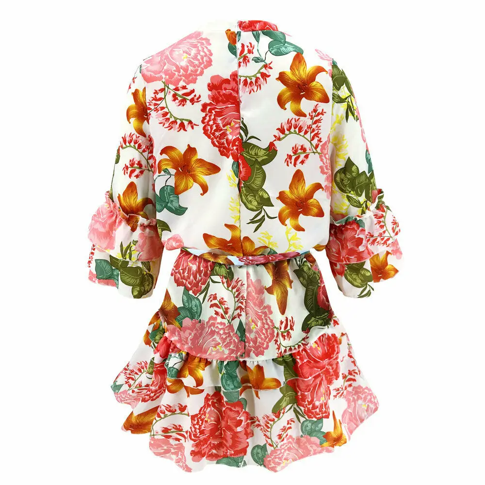 Женское платье роскошное деловое офисное облегающее с цветочным принтом и