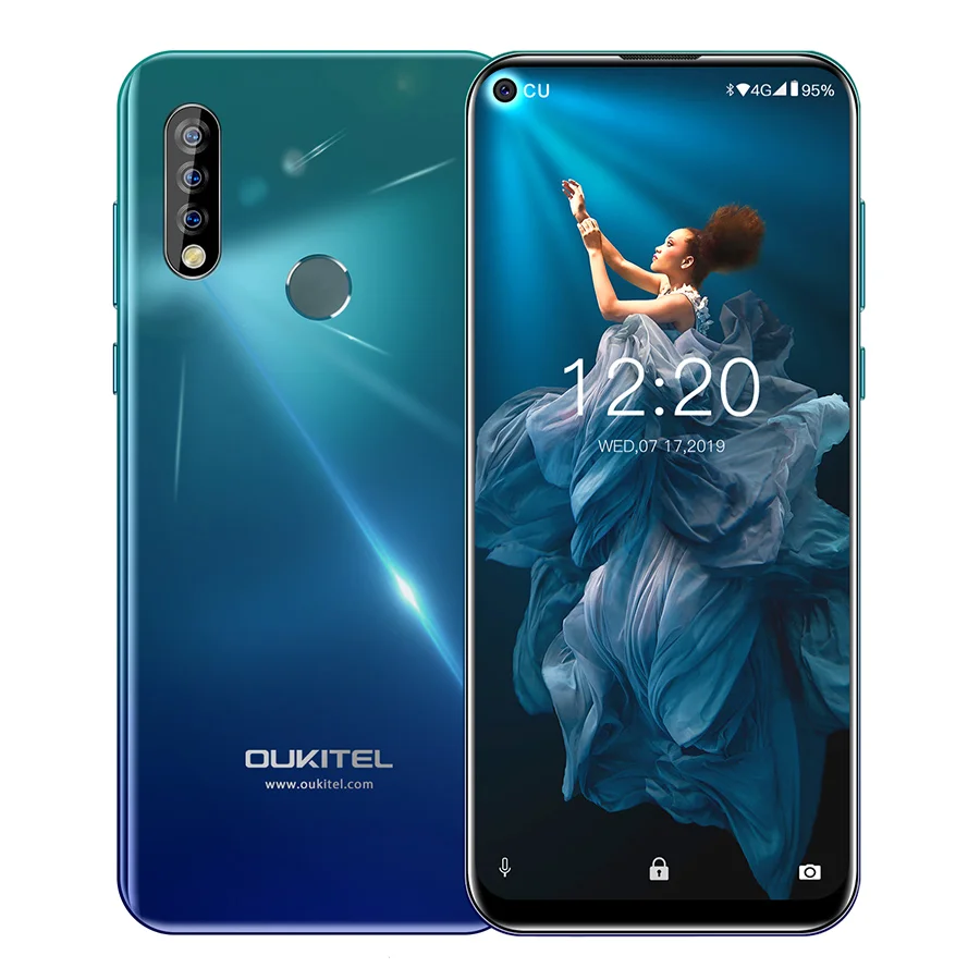 Gradient OUKITEL C17 Pro 6,35 ''Android 9,0 19:9 MT6763 4 Гб 64 Гб Смартфон Face ID Octa Core 3900 мАч Тройная камера 4G мобильный телефон - Цвет: Gradient