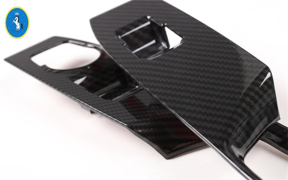 

Yimaautotrims ABS Carbon Fiber Accessories For Chevrolet Camaro 2016 - 2019 Inner Armrest Window Glass Lift Button Cover Trim