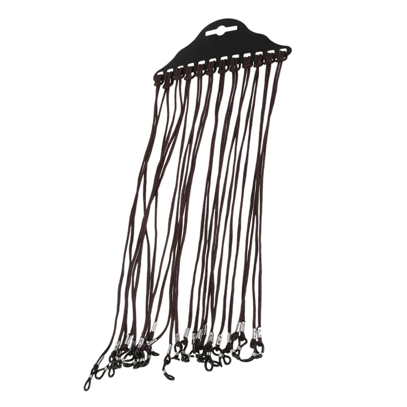 

12PCS Brown Nylon Neck Cord Reading Glasses Retainer String 60cm Long