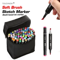touchnew 6080168 soft brush markers pen set sketch brush markers alcohol based markers manga drawing animation art supplies
