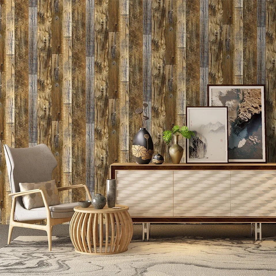 

Самоклеящиеся 3D ПВХ винтажные классические обои, рулон мебели, стола, гостиной, спальни, украшение для дома, деревянные доски, настенные нак...