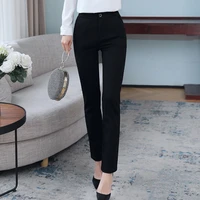 korean version of professional trousers womens straight tube new spring and autumn slim and vertical formal nine point pants