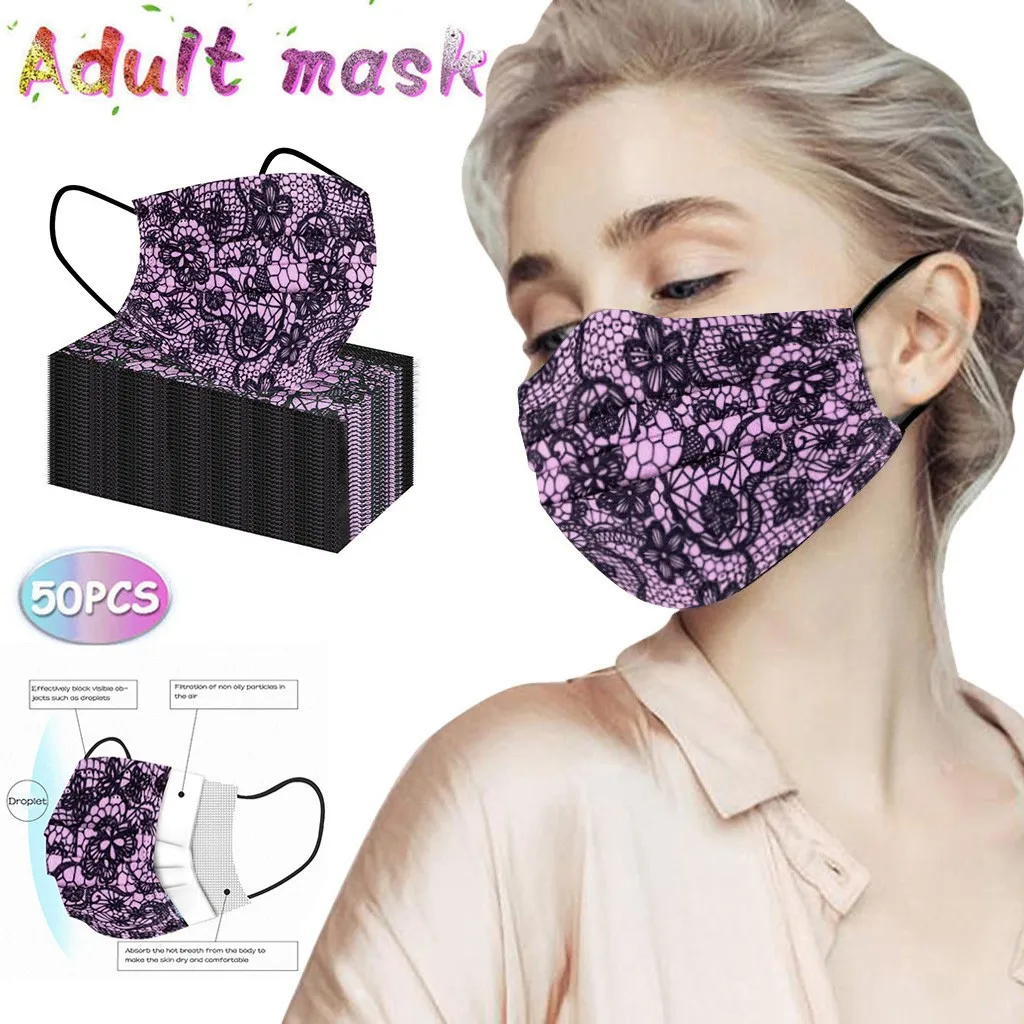 В наличии 50 шт. кружевная одноразовая защита для взрослых трехслойная дышащая