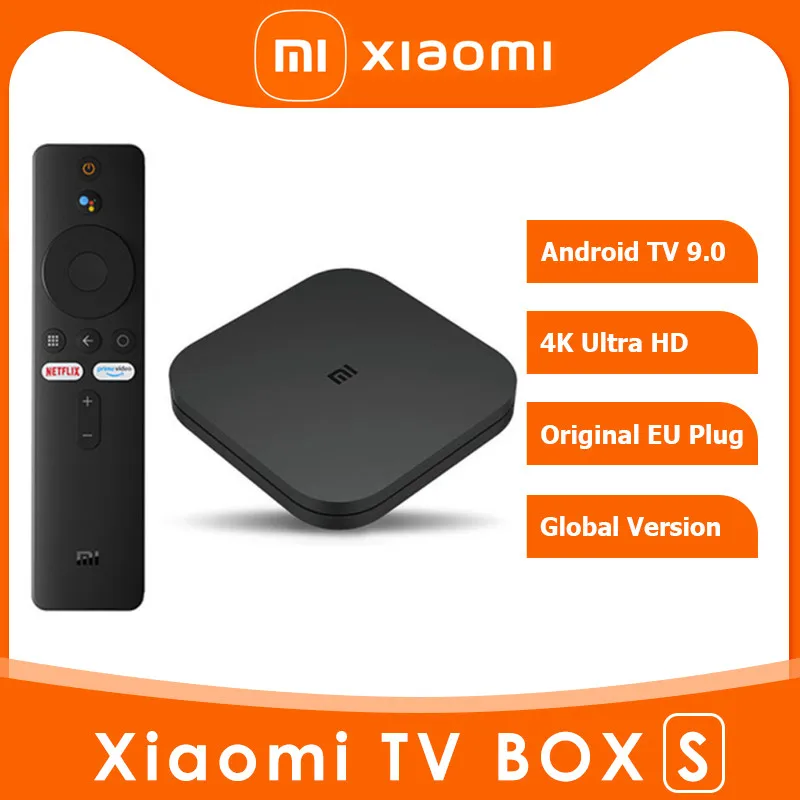 ТВ-приставка Xiaomi Mi TV Box S 4K Ultra HD Android 9 0 HDR 2 ГБ 8 WiFi Google Cast Netflix Smart медиаплеер |