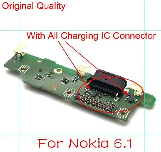 Original Quality 5 шт./партия, для Nokia X6/6,1 Plus TA-1099/1103 usb зарядный порт Зарядное устройство Док-станция антенна разъем гибкий кабель плата с микрофоном - Цвет: Original Quality