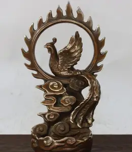 China brass fire phoenix Backflow incense crafts statue