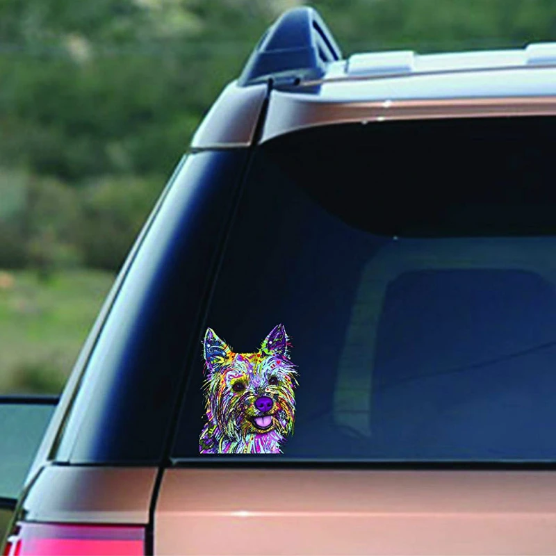 

Cartoon Pet Dog Car Sticker Yorkshire Terrier Automobiles Accessories PVC Decal for Volkswagen Kia Skoda Lada KK 15cm*11cm