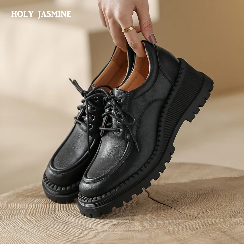 

2022 New Arrive Womens Platform Heels Women Single Shoes Round Toe Heart-Shaped Lace Up Casual Shoes Lady Wedges Women Shoes