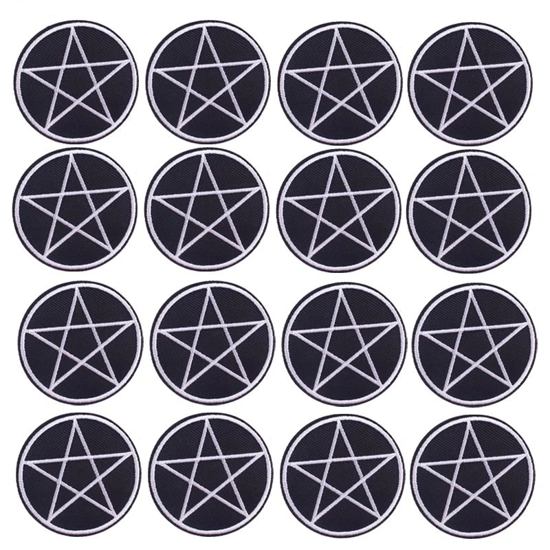 

10 шт., нашивки с пентаграммой для одежды