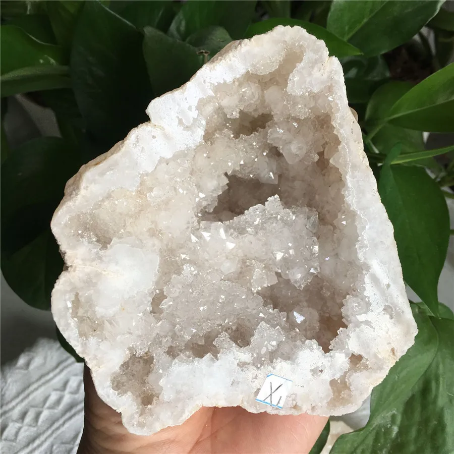 

Natural Whiter Crystal Cluster Geode Stone Laugh in Open the Mouth Rough Quartz Reiki Healing Room Decormineral Specimen