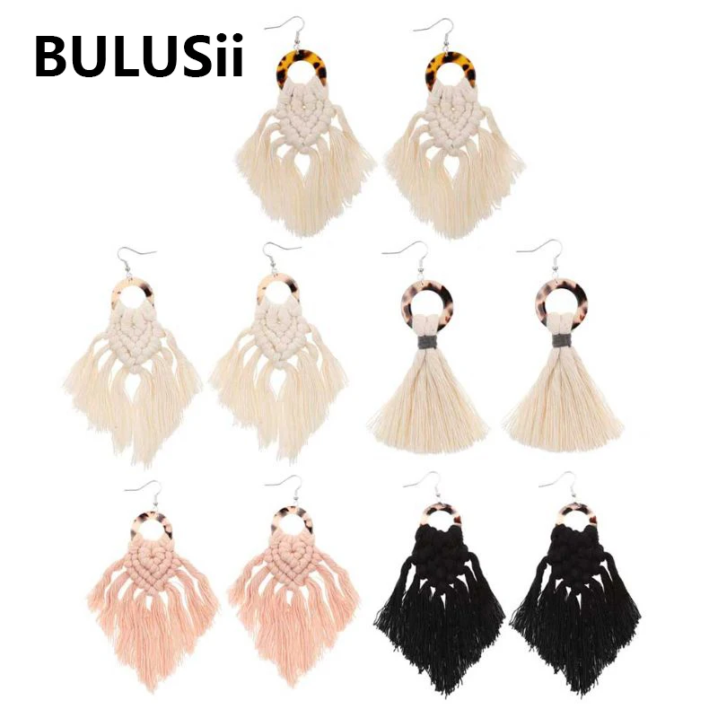 Серьги с кисточками в богемном стиле серьги виде колец висячие модные ювелирные