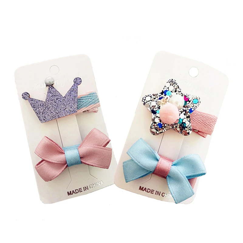 Новые детские заколки для волос с милым бантом милые принцессы маленьких девочек