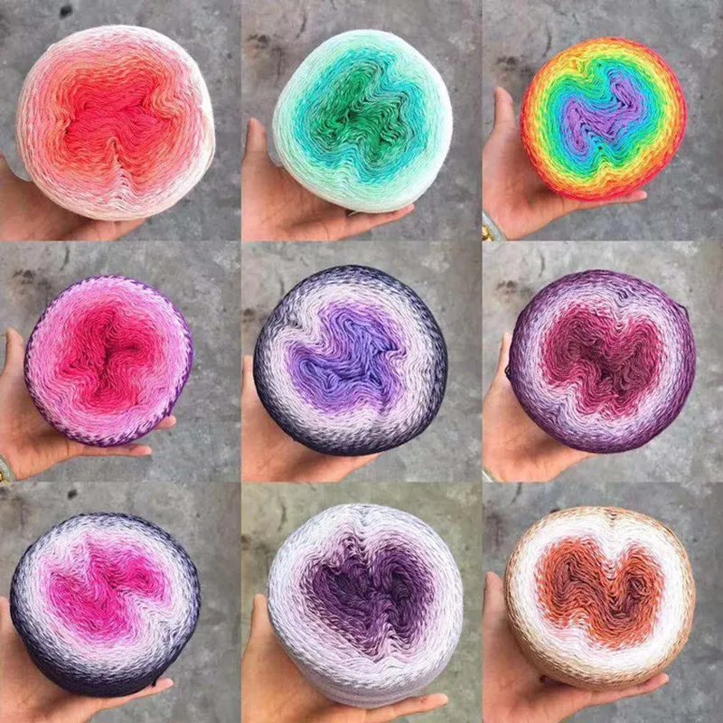 Высококачественная пряжа для тортов сегментная окрашенная ручного вязания