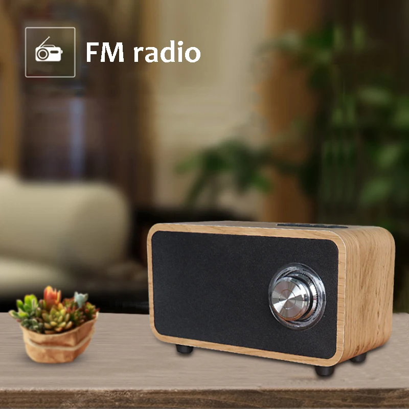 Деревянная Bluetooth Колонка высокой четкости большой объем сабвуфер стереозвук USB fm