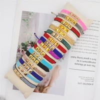 zhongvi punk rivet miyuki bracelets square nails wristband adjustable size jewelry bracelets bangle for women gifts