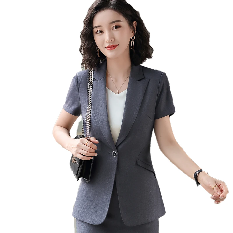 2020 женская элегантная формальная одежда для офиса Новинка Серый Блейзер Женская