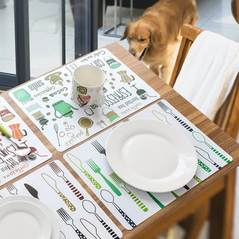 ПВХ минималистичный мультяшный коврик для стола европейская изоляция