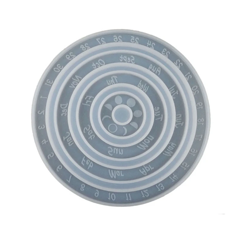

3Pcs DIY Perpetual Calendar Resin Mold Rotatable Circular Wall Calendar Silicone Mold Adjustable Perpetual Calendar Mold