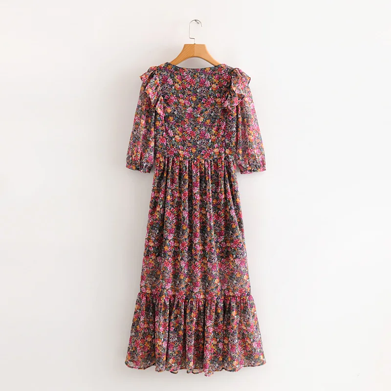 Женское длинное платье весна 2020 Новые Модные Винтажные Шифоновые Платья с