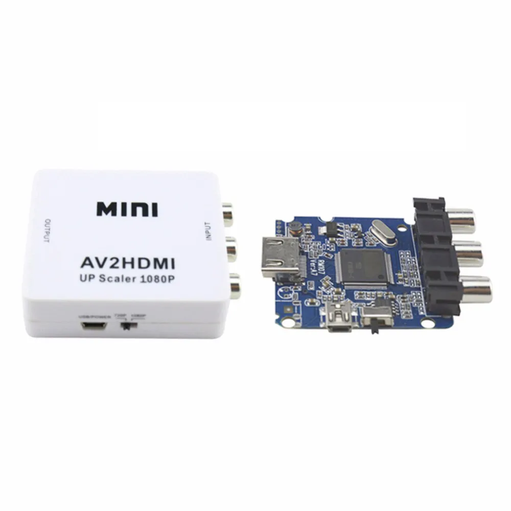 AV/RCA CVBS к HDMI-совместимый 1080P видео преобразователь мини AV2HD адаптер для HDTV
