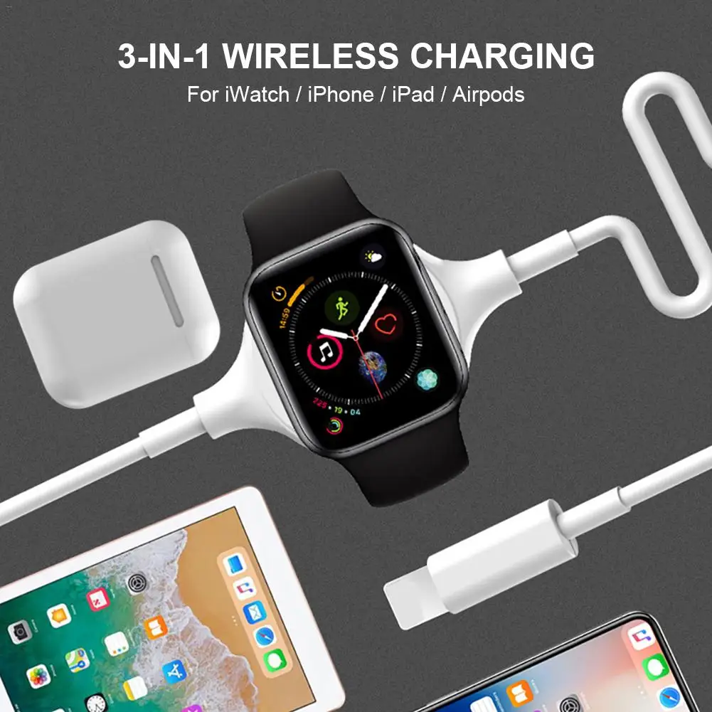 3 в 1 адаптер для беспроводной зарядки 2 4 поколения Apple Watch мобильные телефоны