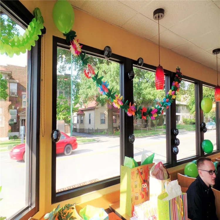 

Reusable Hawaii Holiday Kindergarten Shop Wedding Party Decoration Three-dimensional Paper Garland 3 Meters Colorful Ribbon