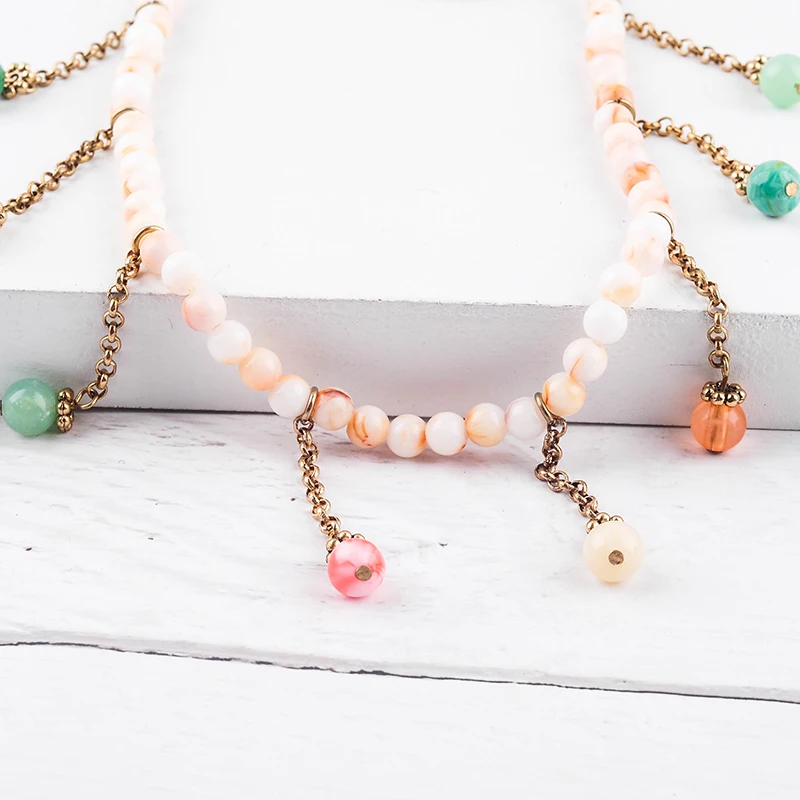 Модный этнический акриловый браслет с бусинами для женщин ручной работы оптовая