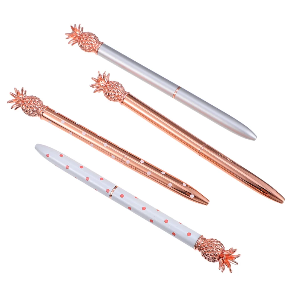 

4pcs Pineapple Design Ballpoint Pen Stationery Pens Creative Signing Pens