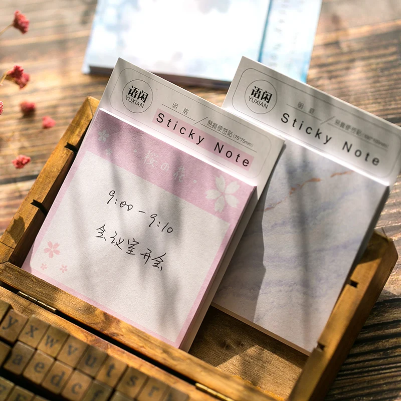 

1set Memo Pads Sticky Note Fresh color Paper notepad Daliy Scrapbooking Stickers Office School stationery Bookmark