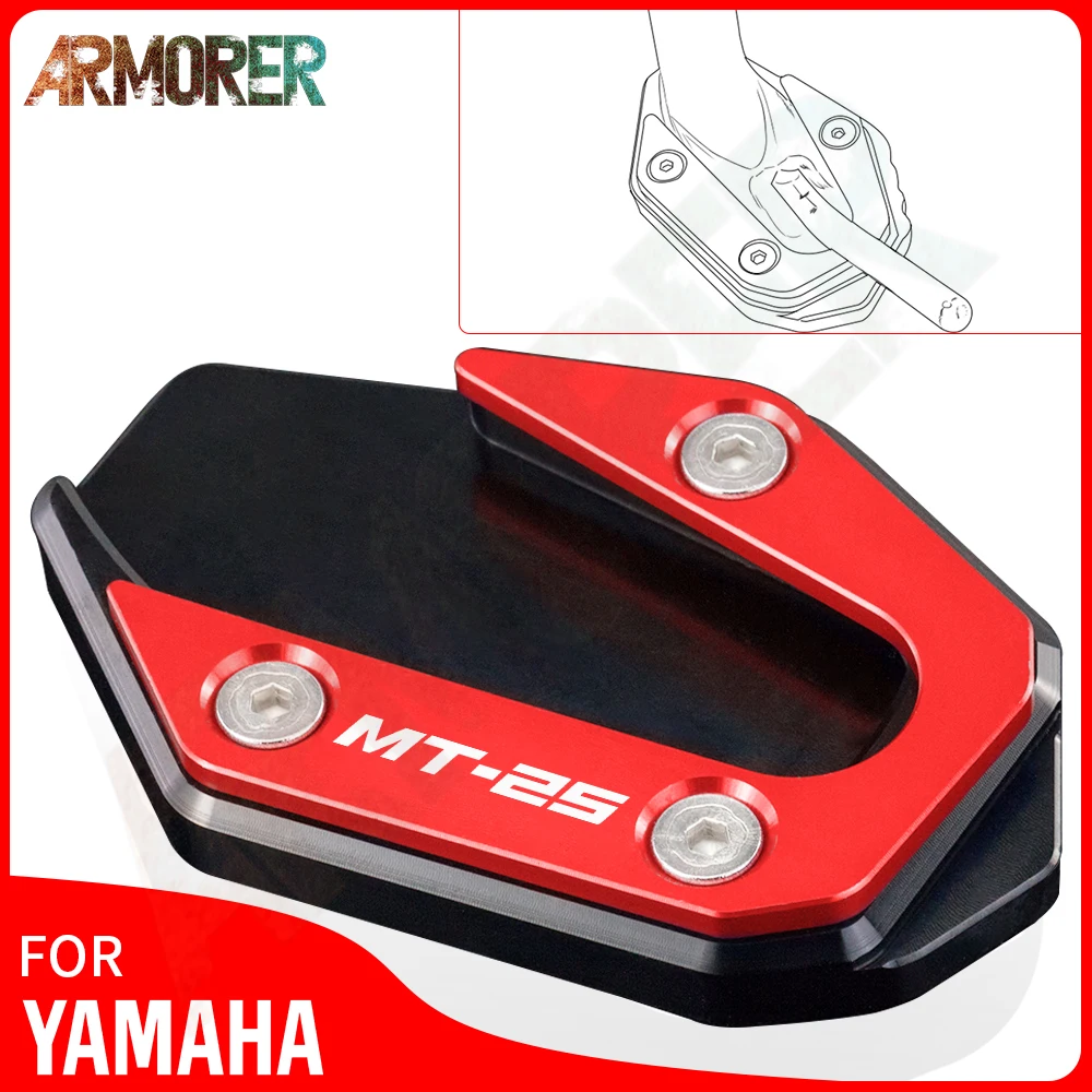 

MT-25 Aluminum Side Stand Extension Pad Support Plate Enlarge Motorcycle Accessories For YAMAHA MT 25 MT25 2015 2016 2017 2018