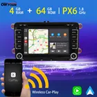 Автомобильный мультимедийный плеер PX6, плеер на Android 10, 4 Гб ОЗУ, 64 Гб ПЗУ, с GPS Навигатором, для VW Passat Caddy Polo Scirocco Tiguan T5 Skoda Fabia Octavia
