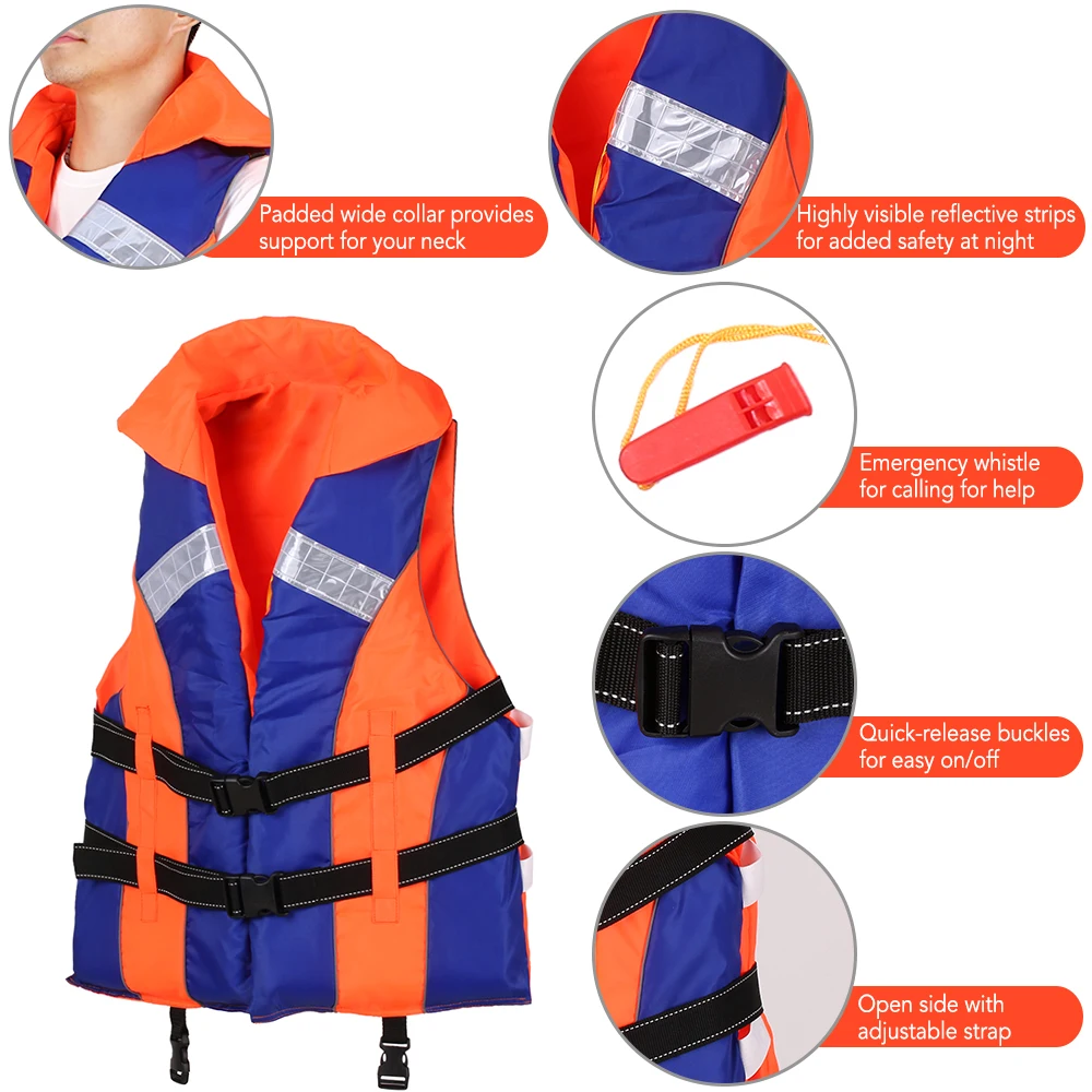 Lixada Fishing Life Vest with Neck Support Drifting Swimming Boating Surfing Sailing Kayaking Safety Vest Jacket Water Sports