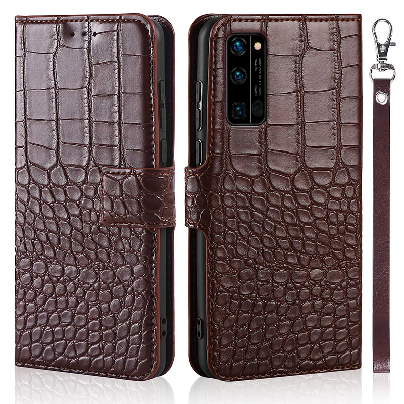 

Flip Phone Case for Huawei Honor 30 Pro EBG-AN10 6.57inch Cover Crocodile Texture Leather Book Design Luxury Coque Wallet