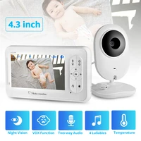 wireless baby monitor 4 3 inch screen supports two way voice intercom temperature detection lullaby night vision function camera